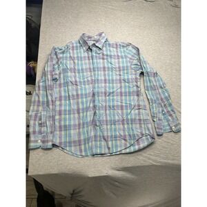 J. Crew Men's‎ Classic Plaid Pastel Long Sleeve Cotton Shirt Sz L